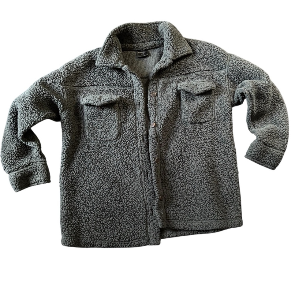 32 DEGREES Dark Green Sherpa Utility Fuzzy Warm Plush Jacket Shacket Shirt M / L